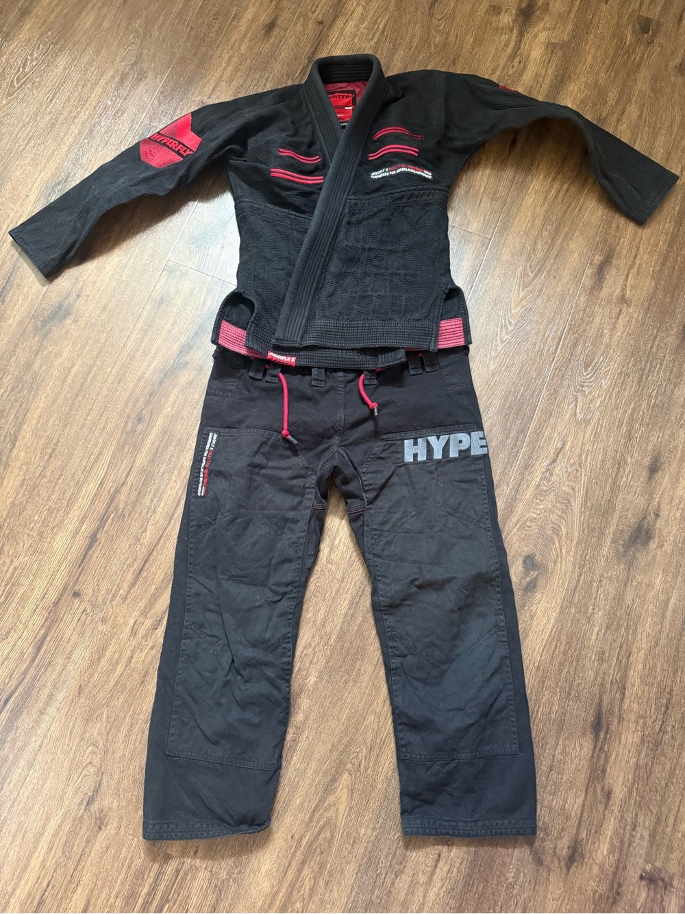 Hyperfly Judofly x Quattro  A0 Short Black Gi with Red Trim.